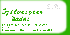 szilveszter madai business card